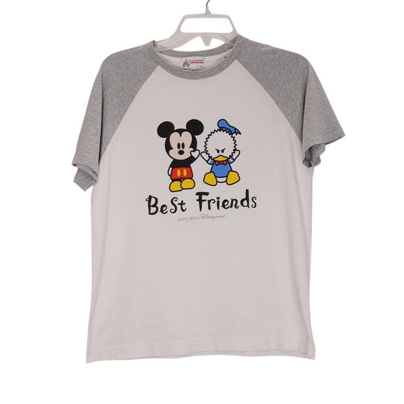 Disney Mickey Mouse Donald Duck Best Friends T-Shirt White Gray Womens Size M - Picture 1 of 5